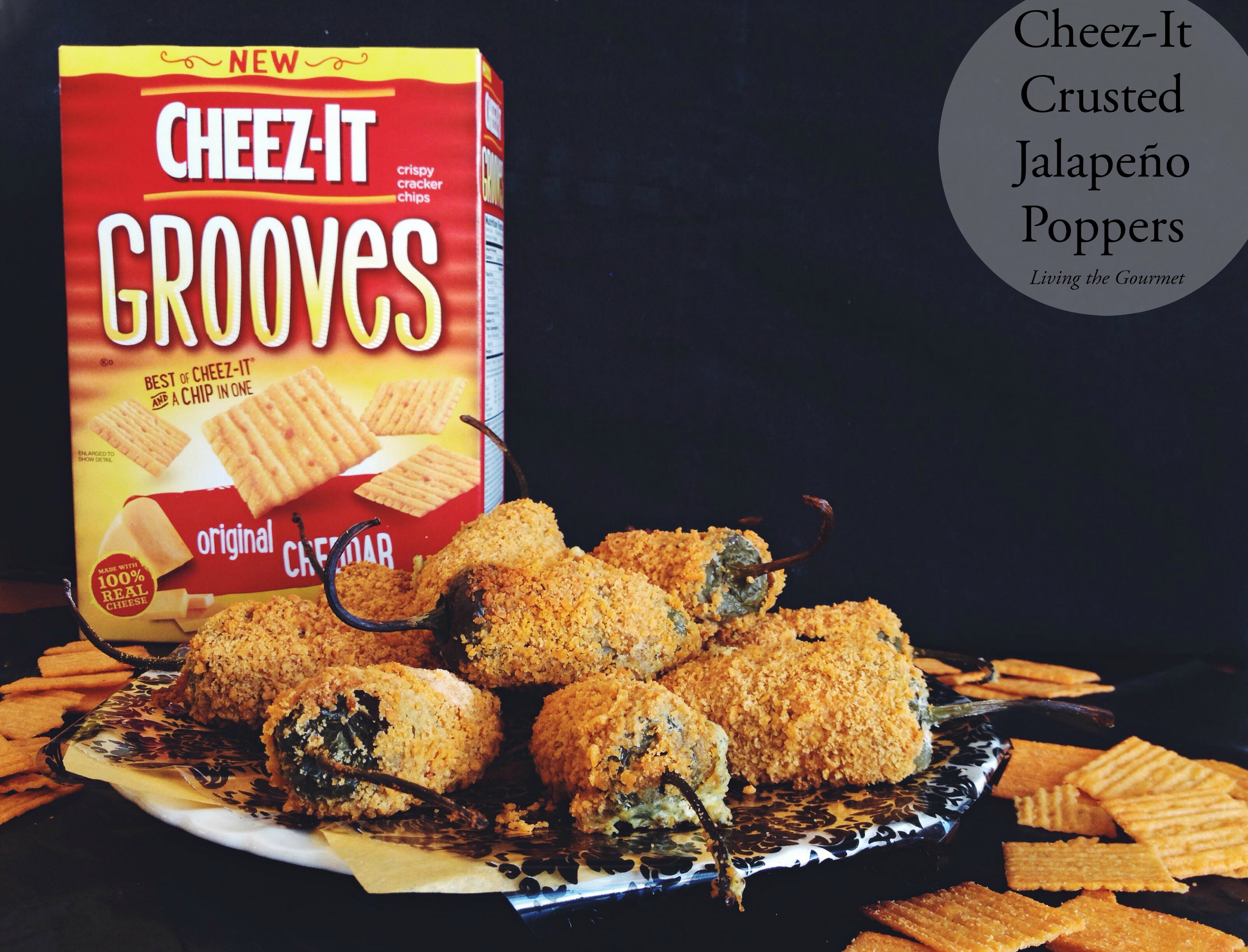 Living the Gourmet: Cheez-It Crusted Jalapeño Poppers & Onion Rings