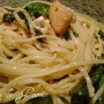 Broccoli Rabe with Spaghetti, Feta Cheese, and Croutons