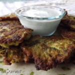 ~ Zucchini Fritter Appetizer with Sour Cream Dip ~