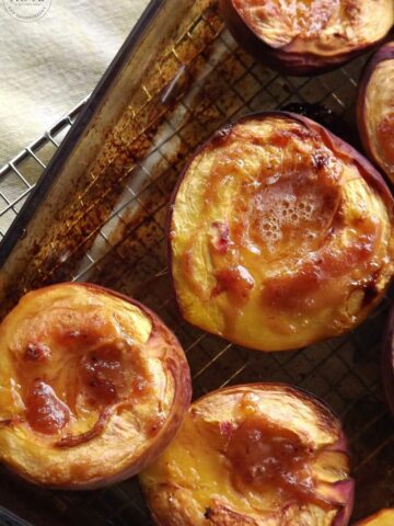 Sweet baked peaches fresh out of the oven