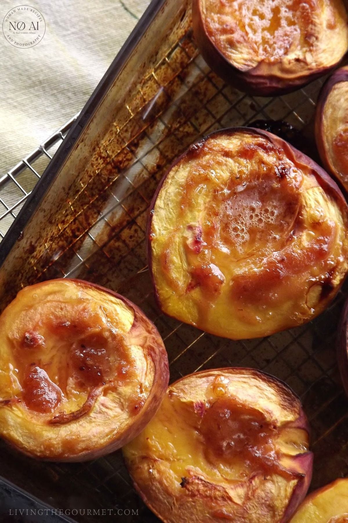 Sweet baked peaches fresh out of the oven
