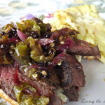 Hot Pepper Chutney with Steak and Eggs Sandwich