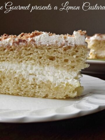 A slice of Lemon Custard Cake