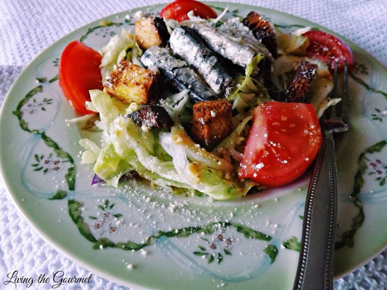 Caesar Salad Featuring Wild White Anchovies Living The Gourmet