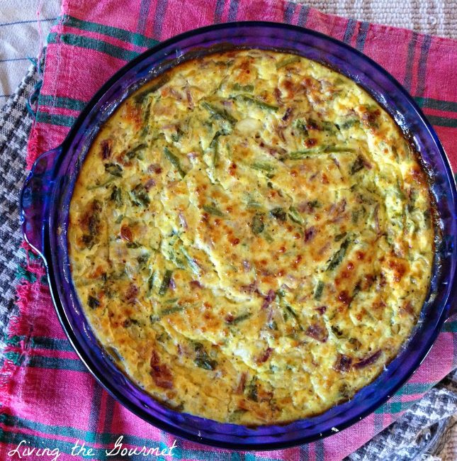 Lightened Up - Crustless Cottage Cheese Quiche - Living The Gourmet