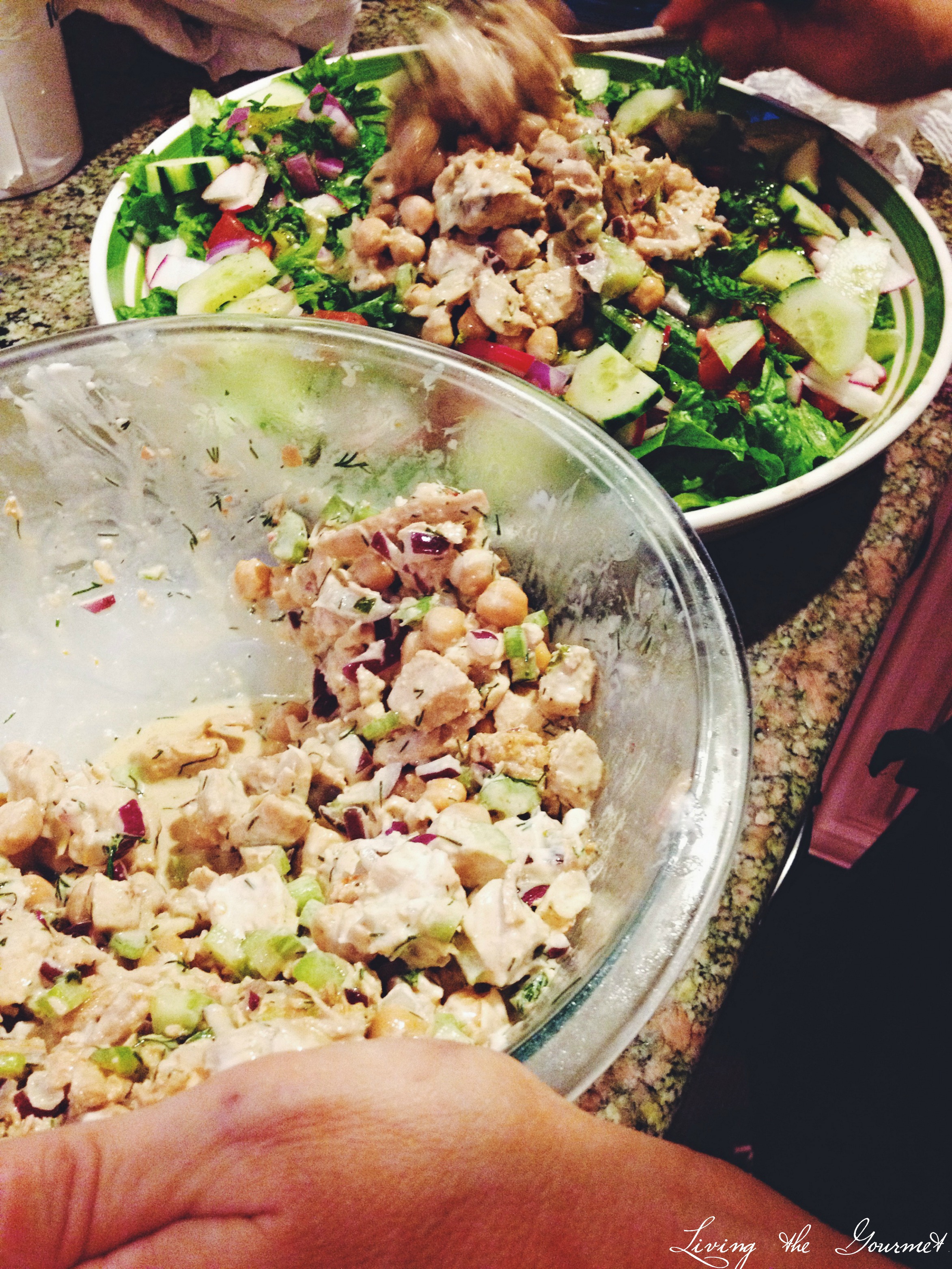 Easy and Light Chicken Salad with Fresh Salad Greens