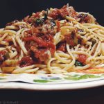 Fresh Tomato & Anchovy Sauce with Spaghetti {featuring Segura Viudas Estate Sparkling Wines}