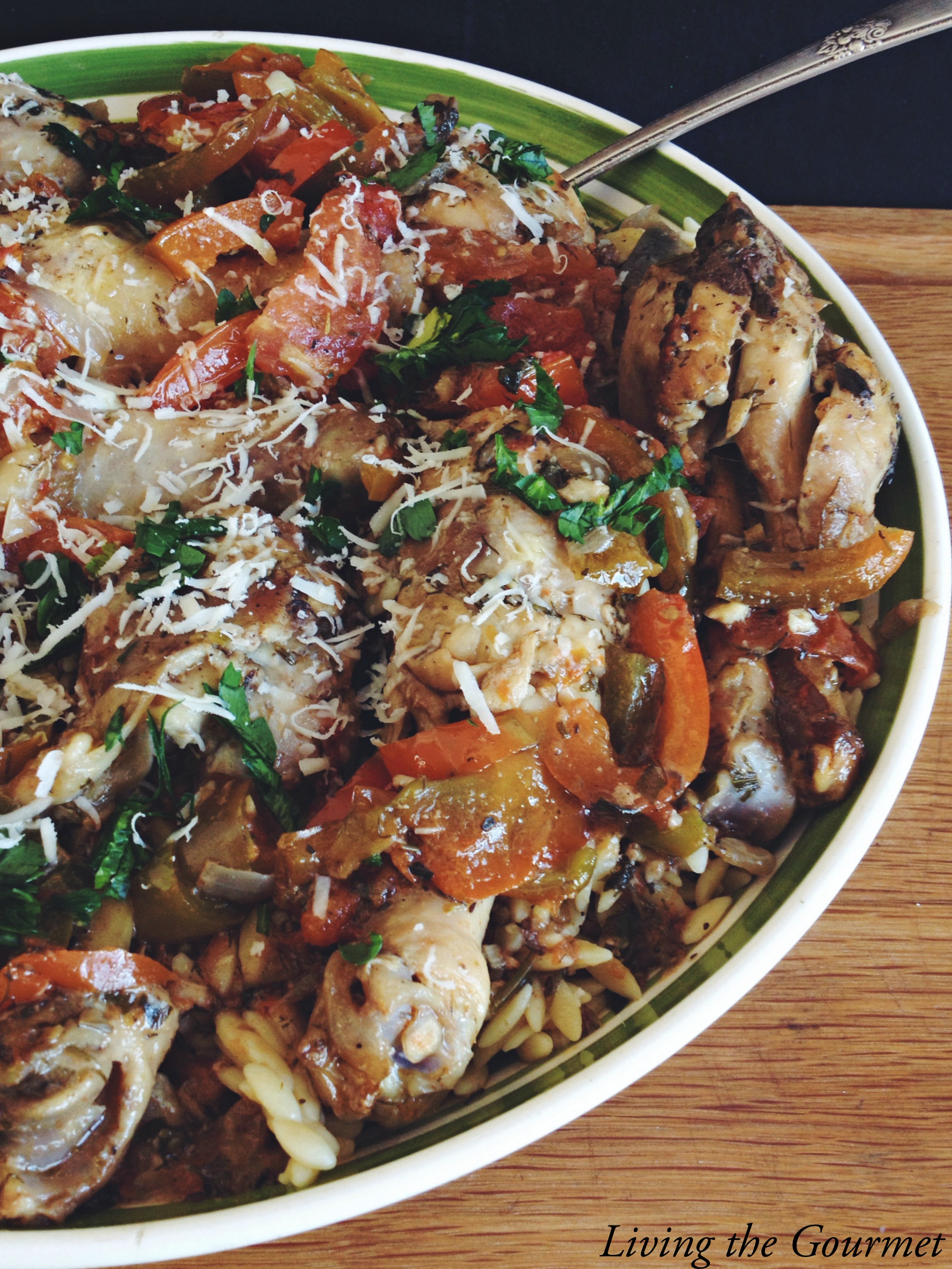 Living the Gourmet: Greek Style Chicken with Orzo - Living The Gourmet