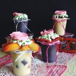 Fruit Pudding Cups with Meringue Rosettes