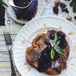 French Toast with Blueberry Basil Sauce