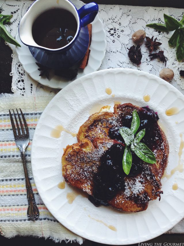 French Toast with Blueberry Basil Sauce Living The Gourmet