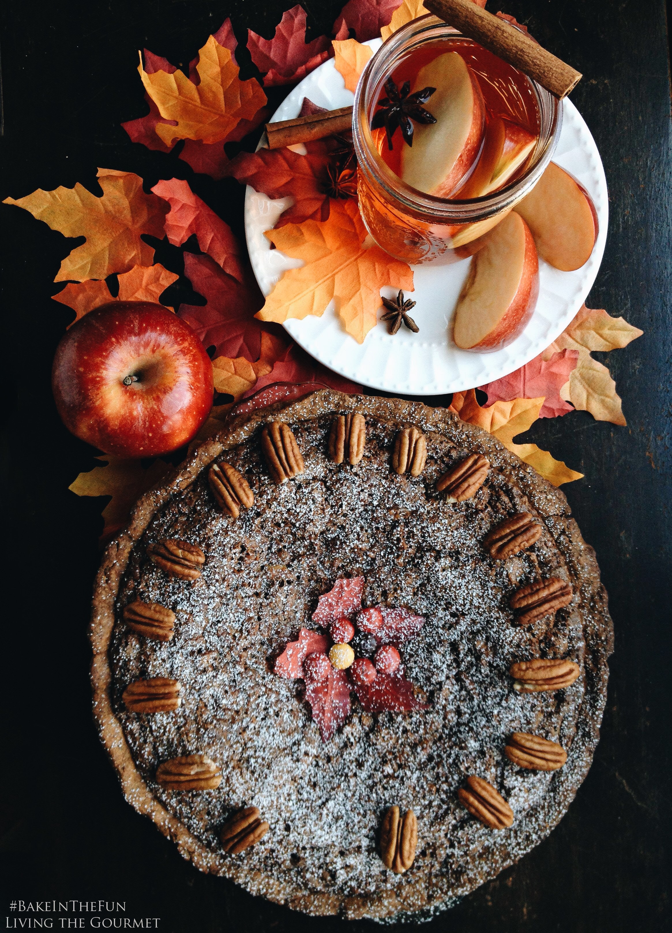 Living the Gourmet: Chocolate Pecan Pie & Spiced Apple Juice | #BakeInTheFun #Ad