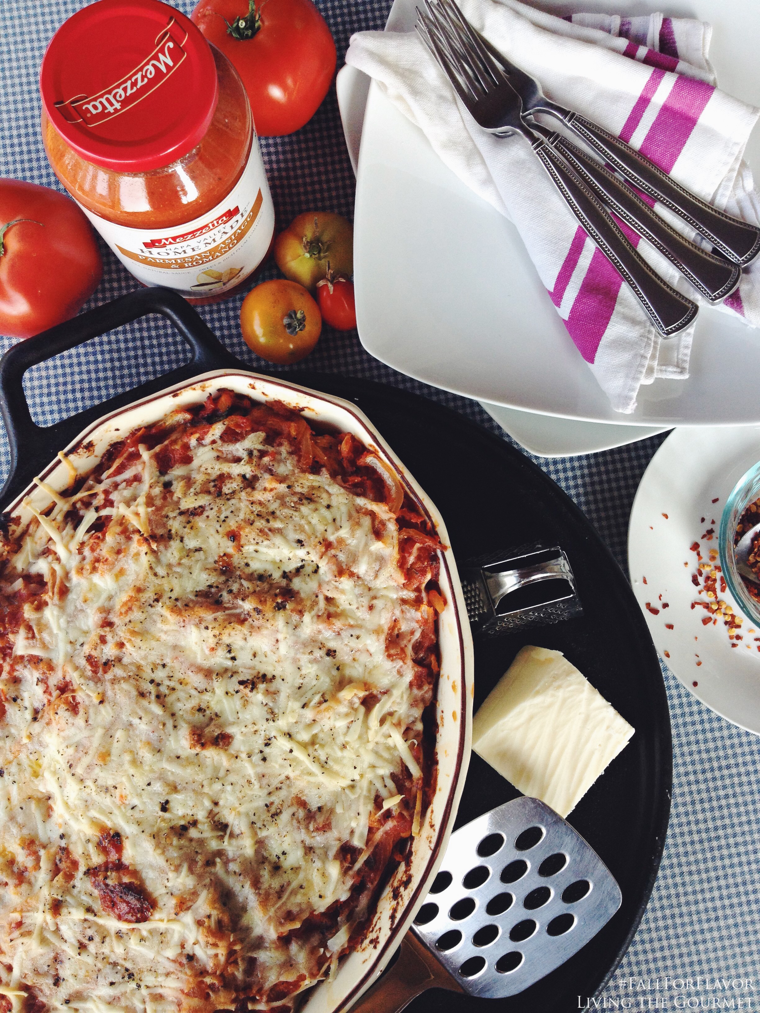 Living the Gourmet: Eggplant and Zucchini Parmesan PLUS $50 VISA Giveaway | #FallForFlavor #Ad
