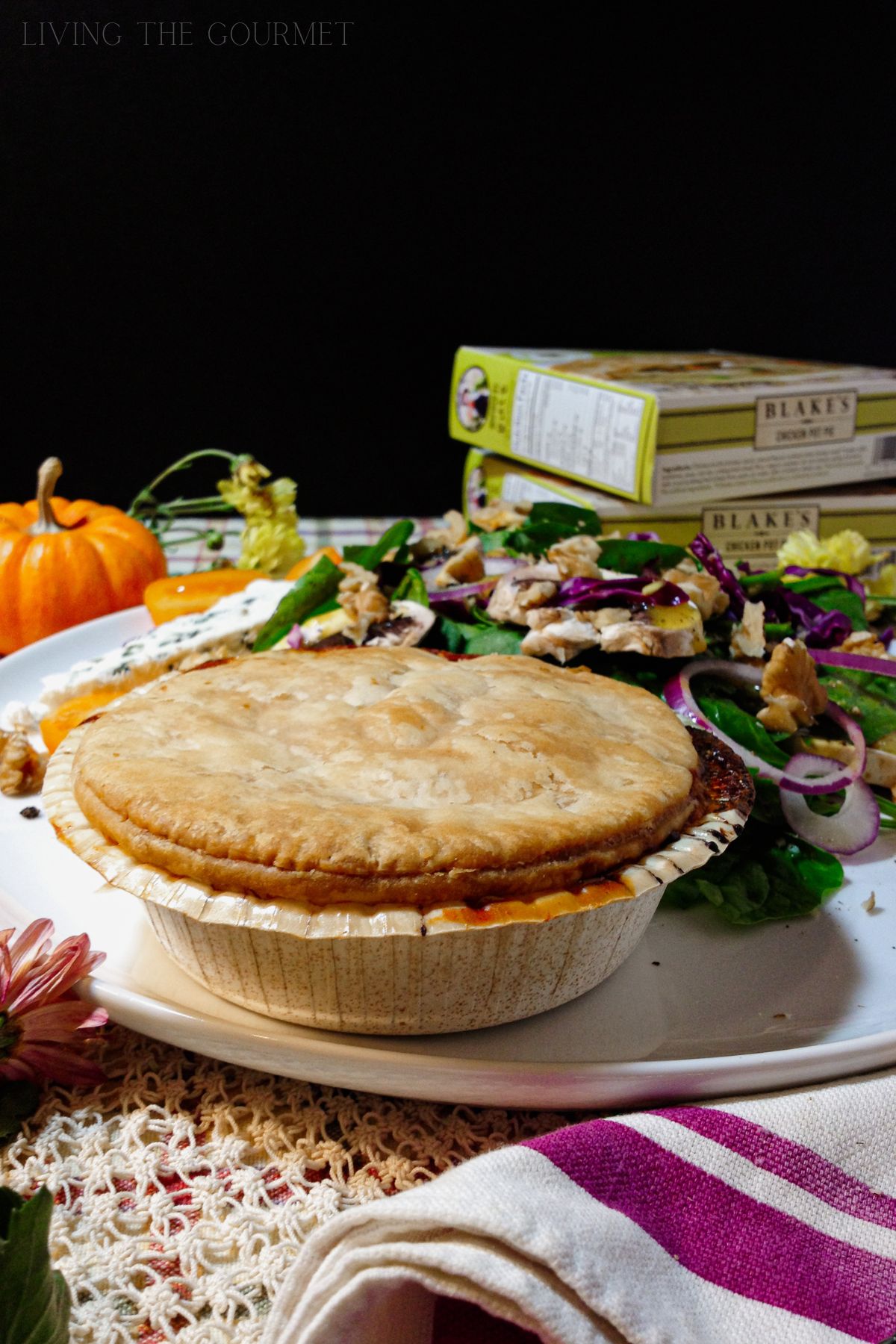 Chicken Pot Pie and Honey Mustard Spinach Salad