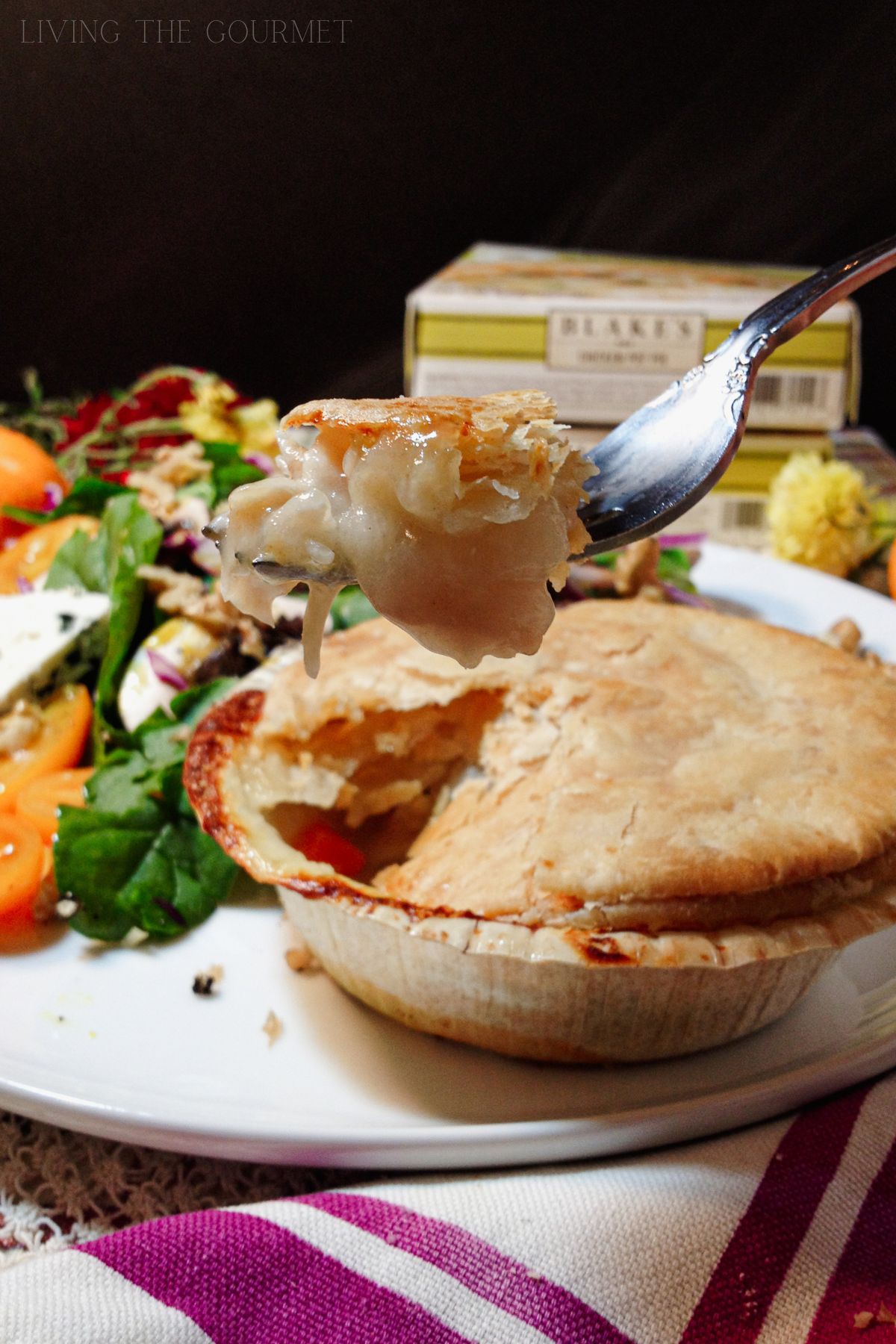 Chicken Pot Pie and Honey Mustard Spinach Salad