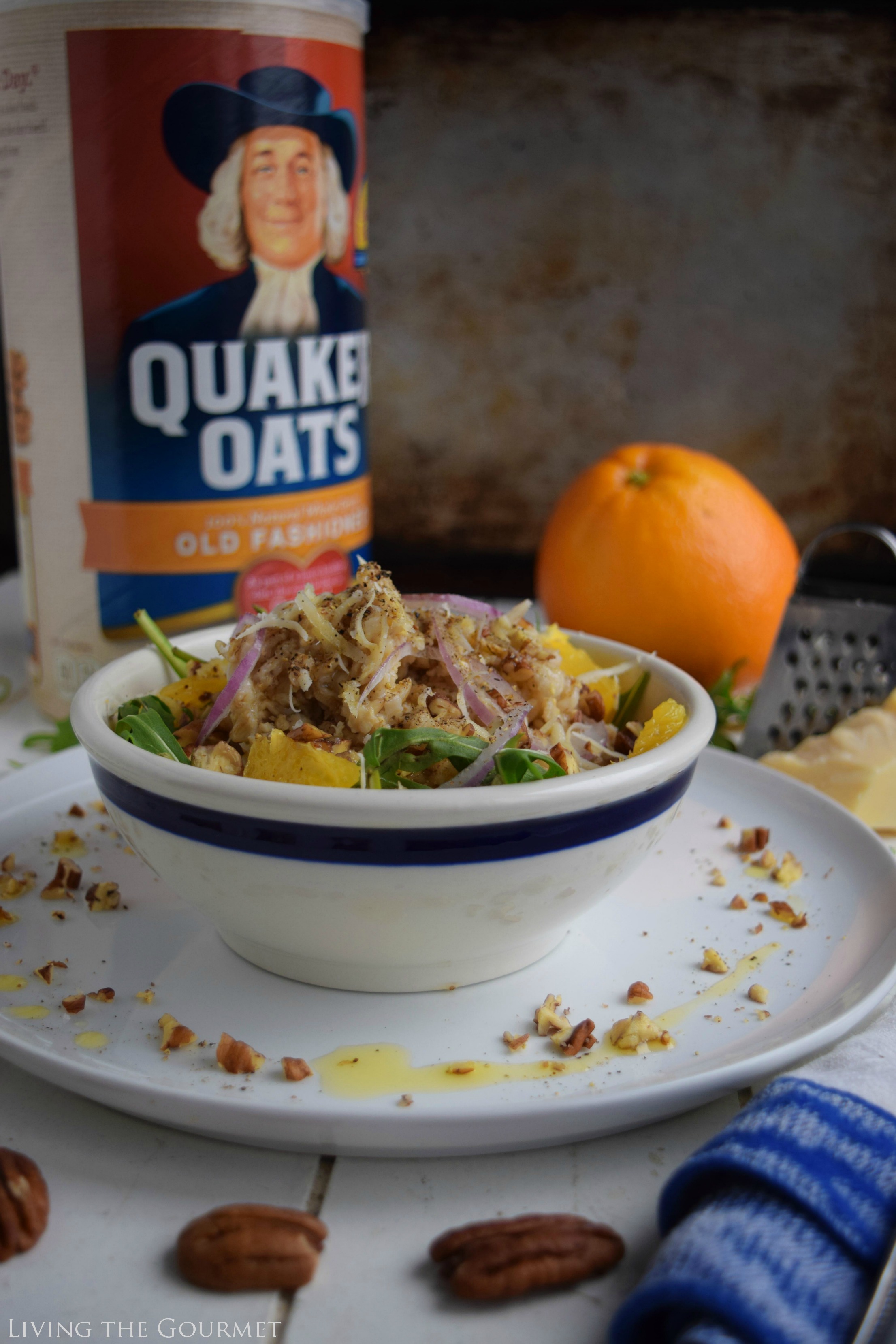 Living the Gourmet: Savory Oatmeal with Salad Greens | #BringYourBestBowl #Walmart