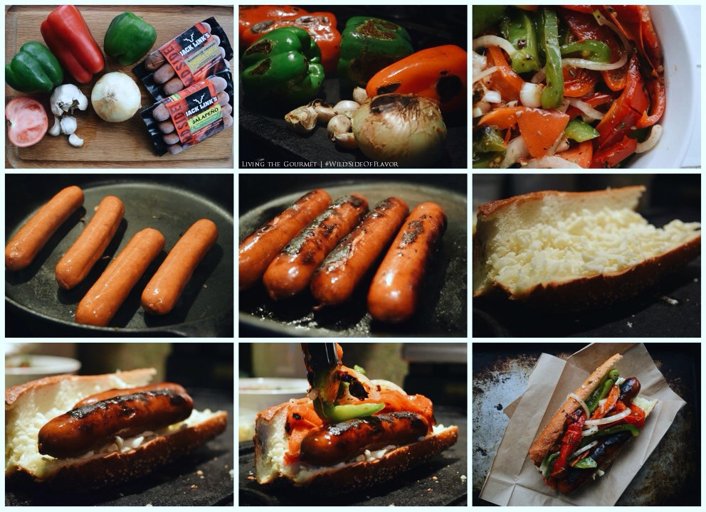 Living the Gourmet: Grilled Sausage and Peppers Sub | #WildSideOfFlavor #Ad