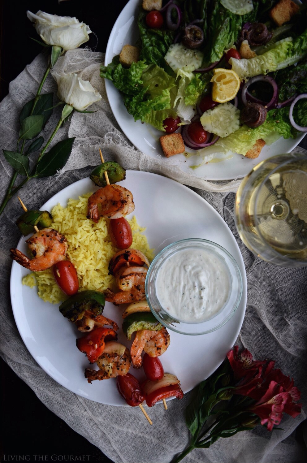 Living the Gourmet: Grilled Shrimp Kabobs with Fresh Tzatziki Sauce | #VOVETI #CleverGirls