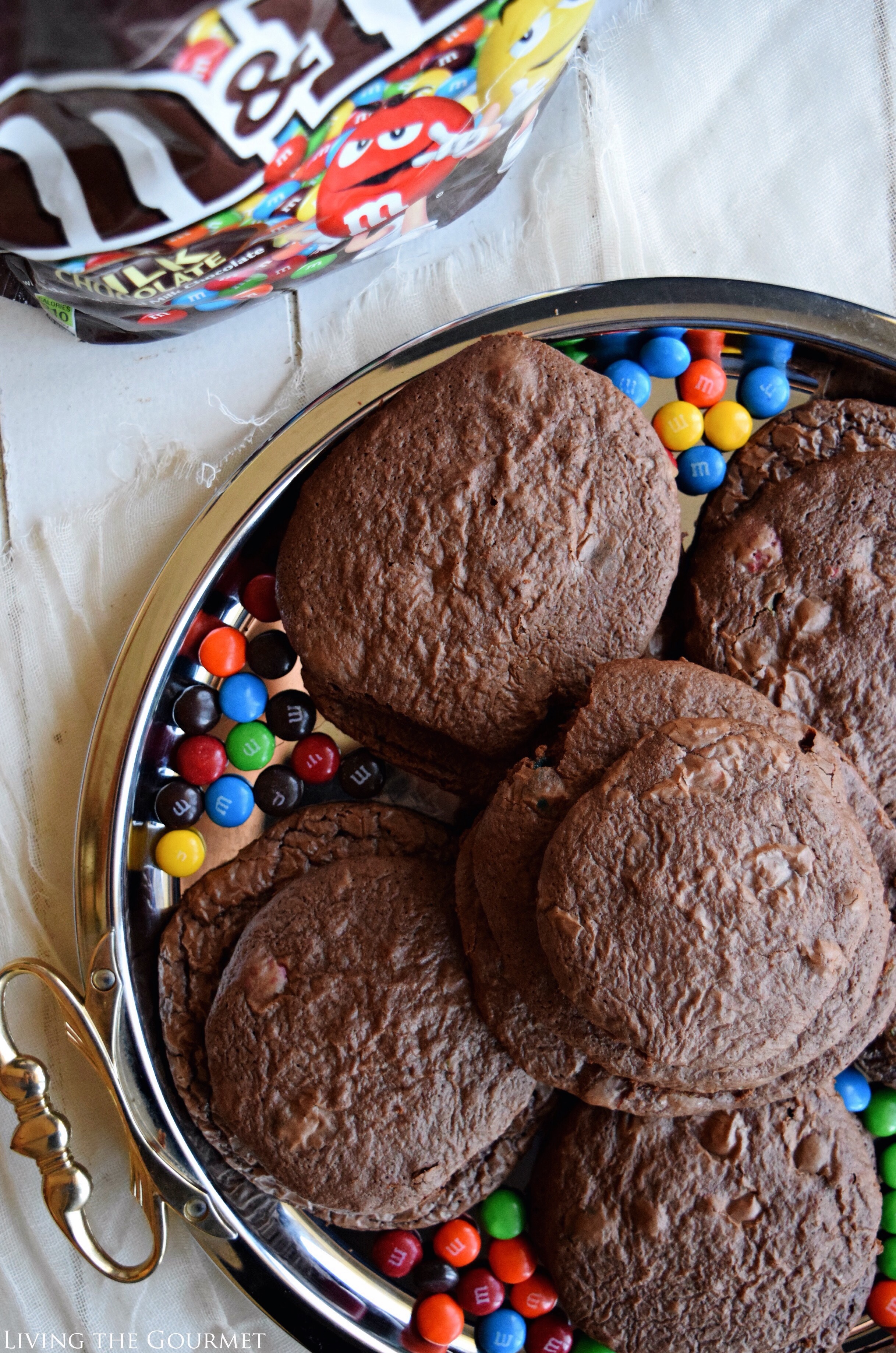 Living the Gourmet: Chocolate Brownie M&M's Cookies