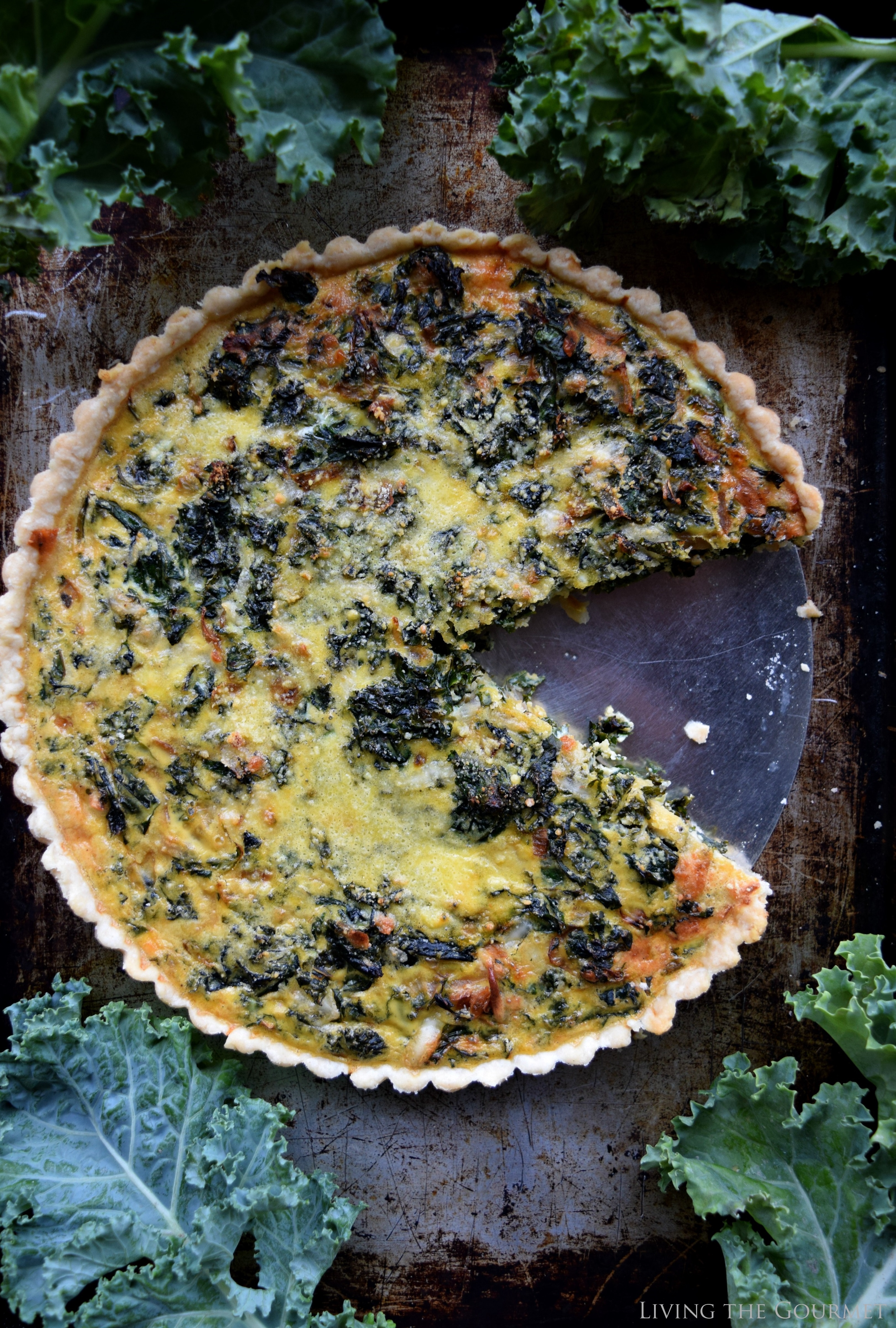 Living the Gourmet: Kale and Provolone Quiche