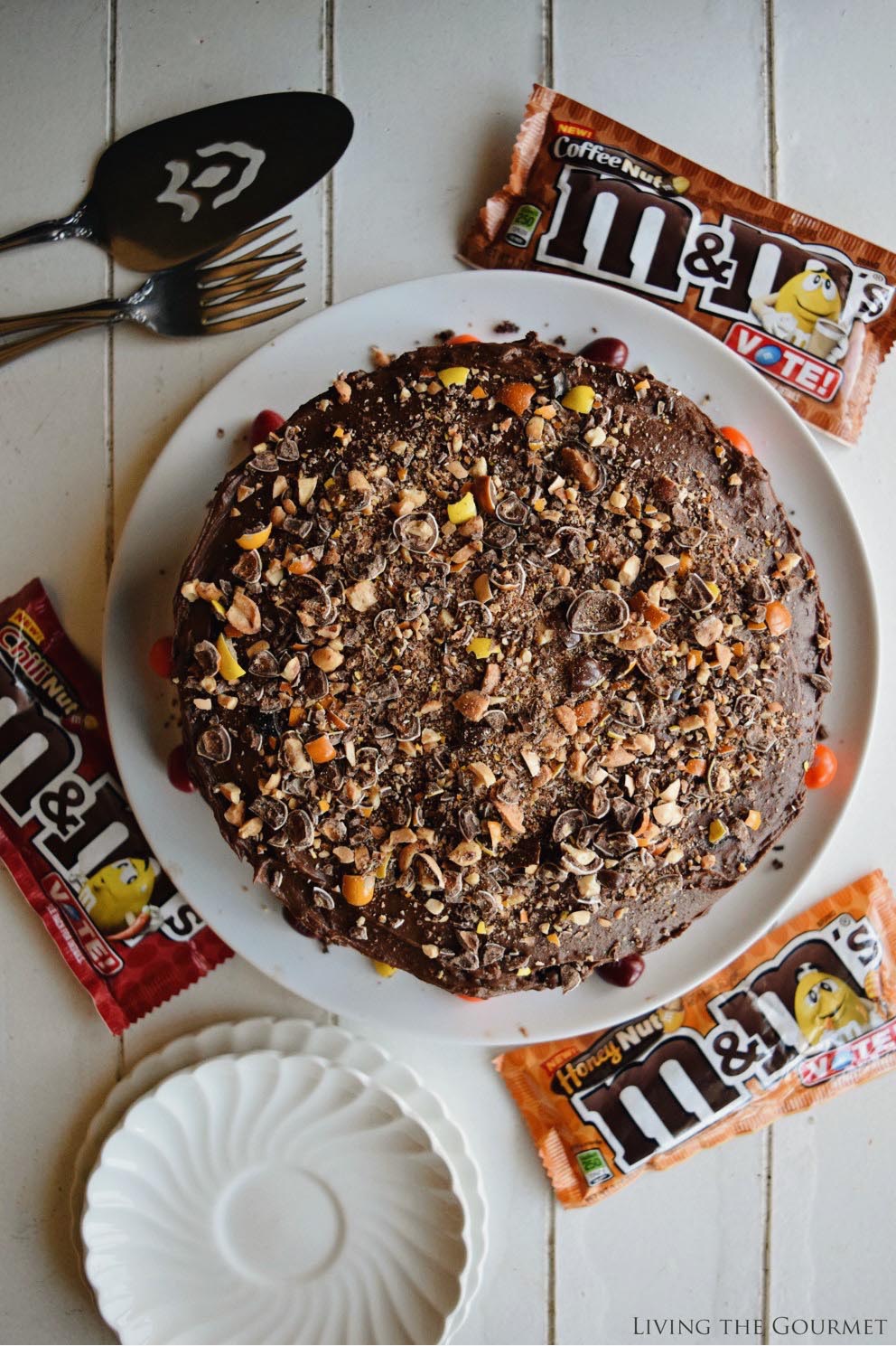 Living the Gourmet: Coffee Nut Chocolate Cake | #MMSFlavorVote #Walmart #Ad