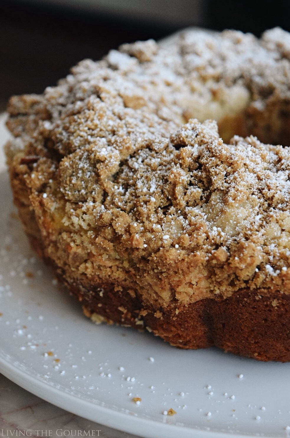 Living the Gourmet: New York Style Crumb Cake | #BundtBakers