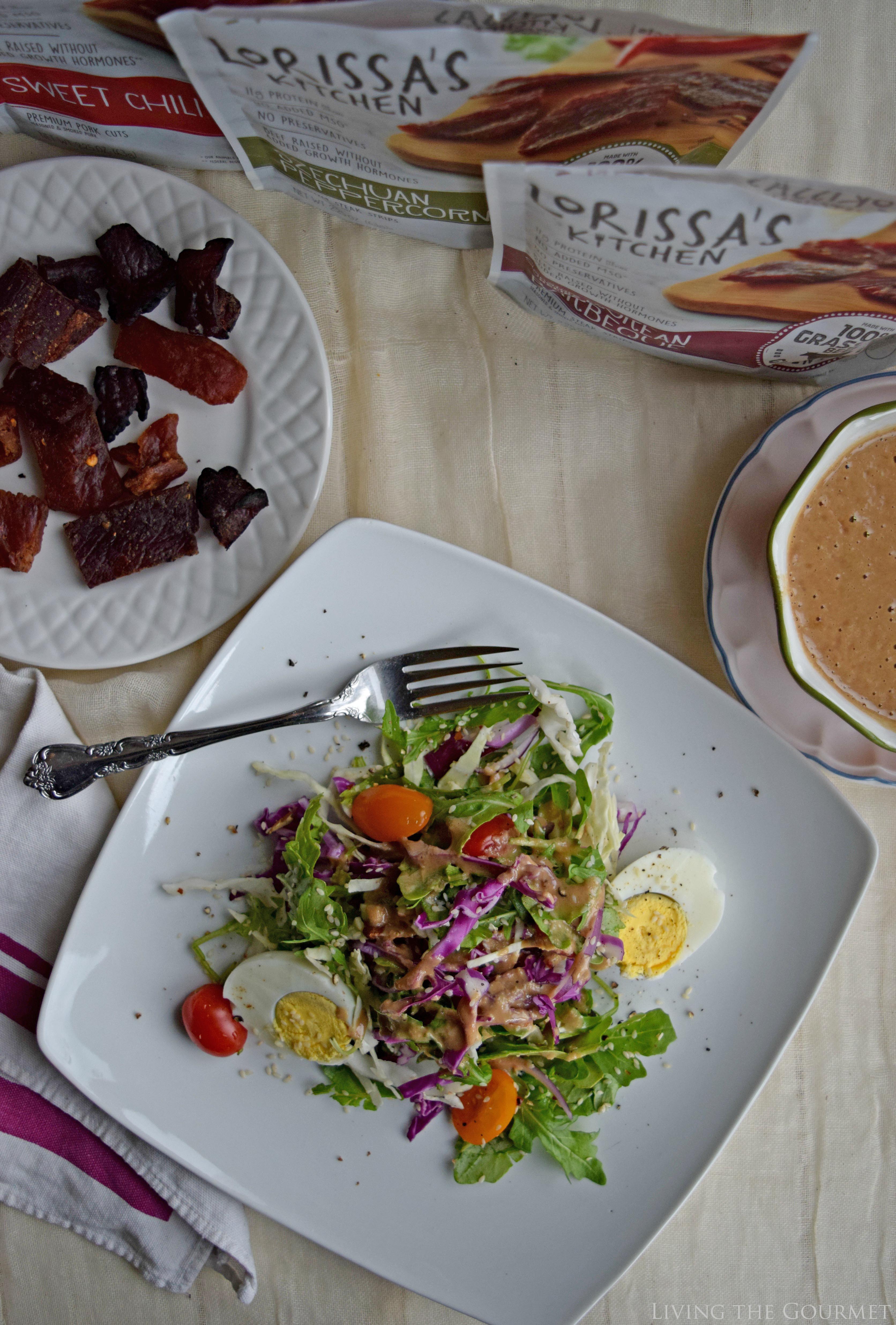 Living the Gourmet: Fresh Salad Greens with Sesame Ginger Vinaigrette | #SavvySnacking #ad
