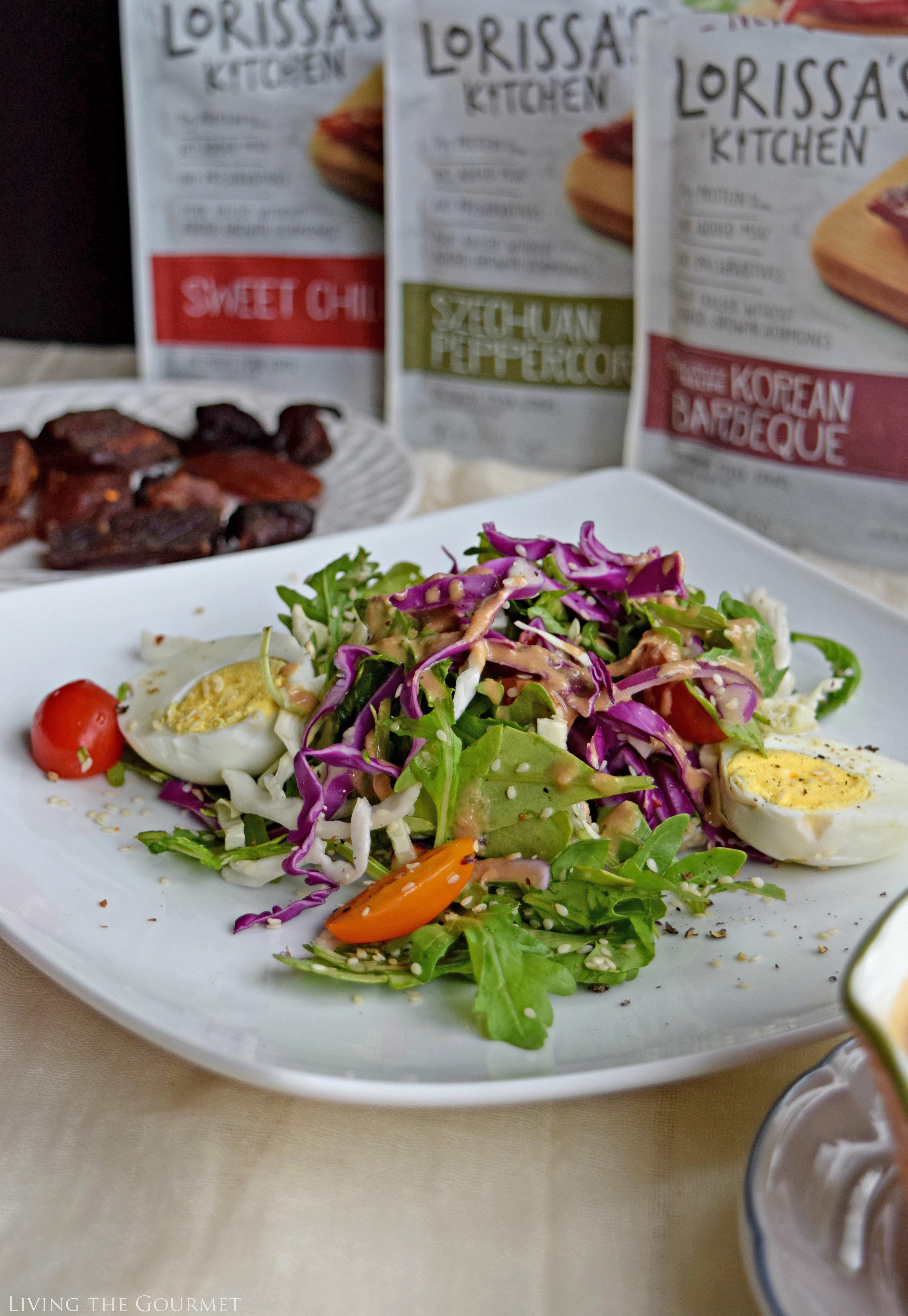Living the Gourmet: Fresh Salad Greens with Sesame Ginger Vinaigrette | #SavvySnacking #ad
