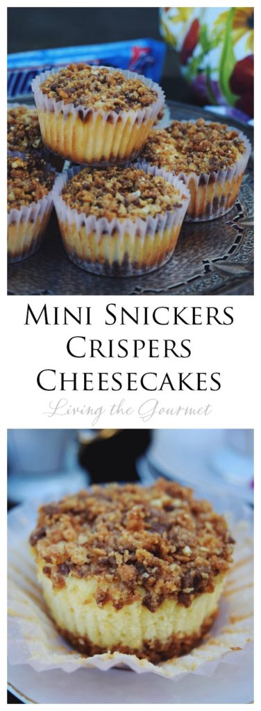 Living the Gourmet: Mini Snickers Crispers Cheesecakes | #SweetSquad #ad