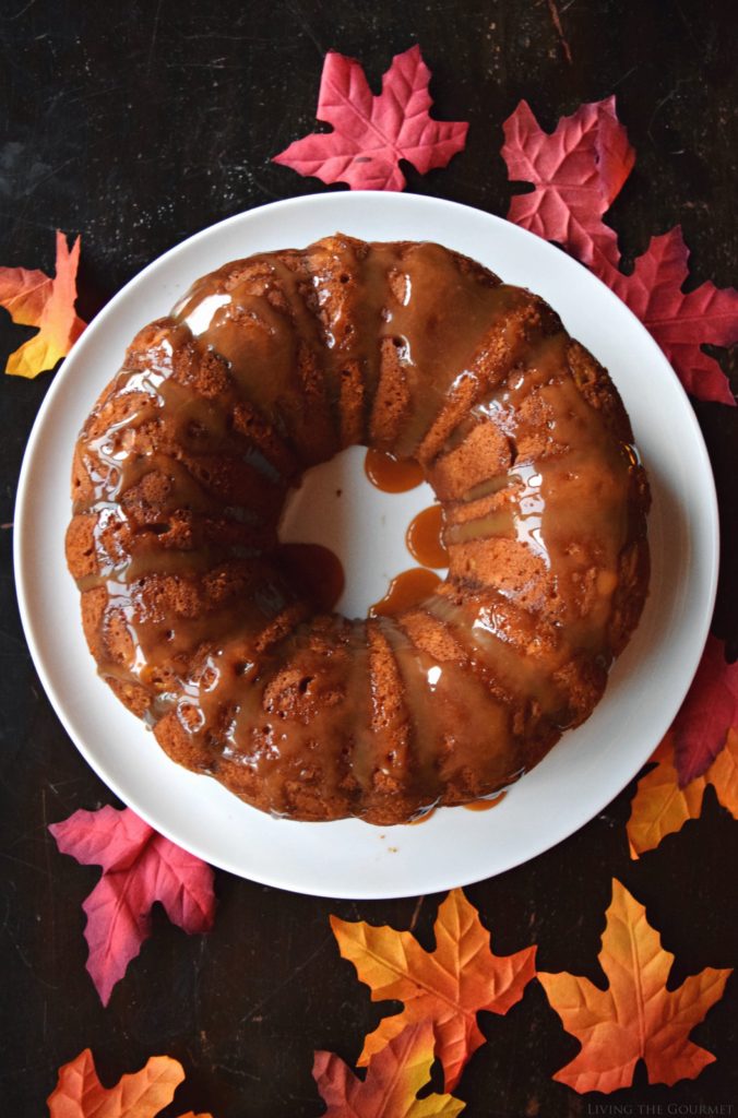 Living the Gourmet: Pumpkin Spice Cake with Caramel Drizzle