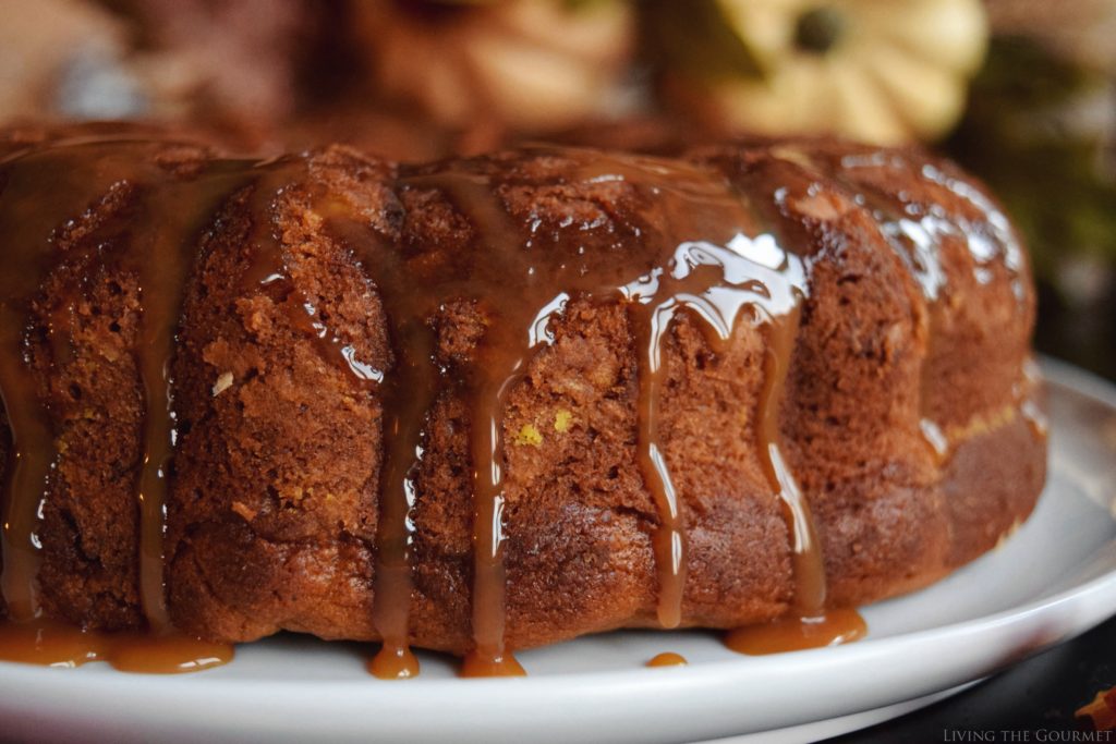 Living the Gourmet: Pumpkin Spice Cake with Caramel Drizzle