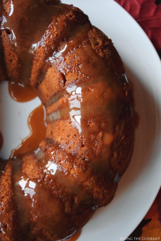 Living the Gourmet: Pumpkin Spice Cake with Caramel Drizzle