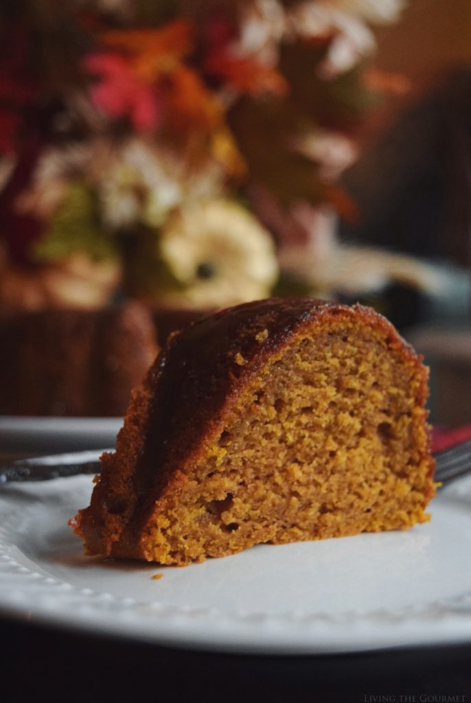 Living the Gourmet: Pumpkin Spice Cake with Caramel Drizzle