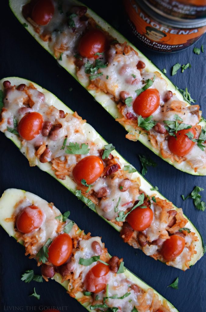 Spicy Chipotle Zucchini Boats - Living The Gourmet