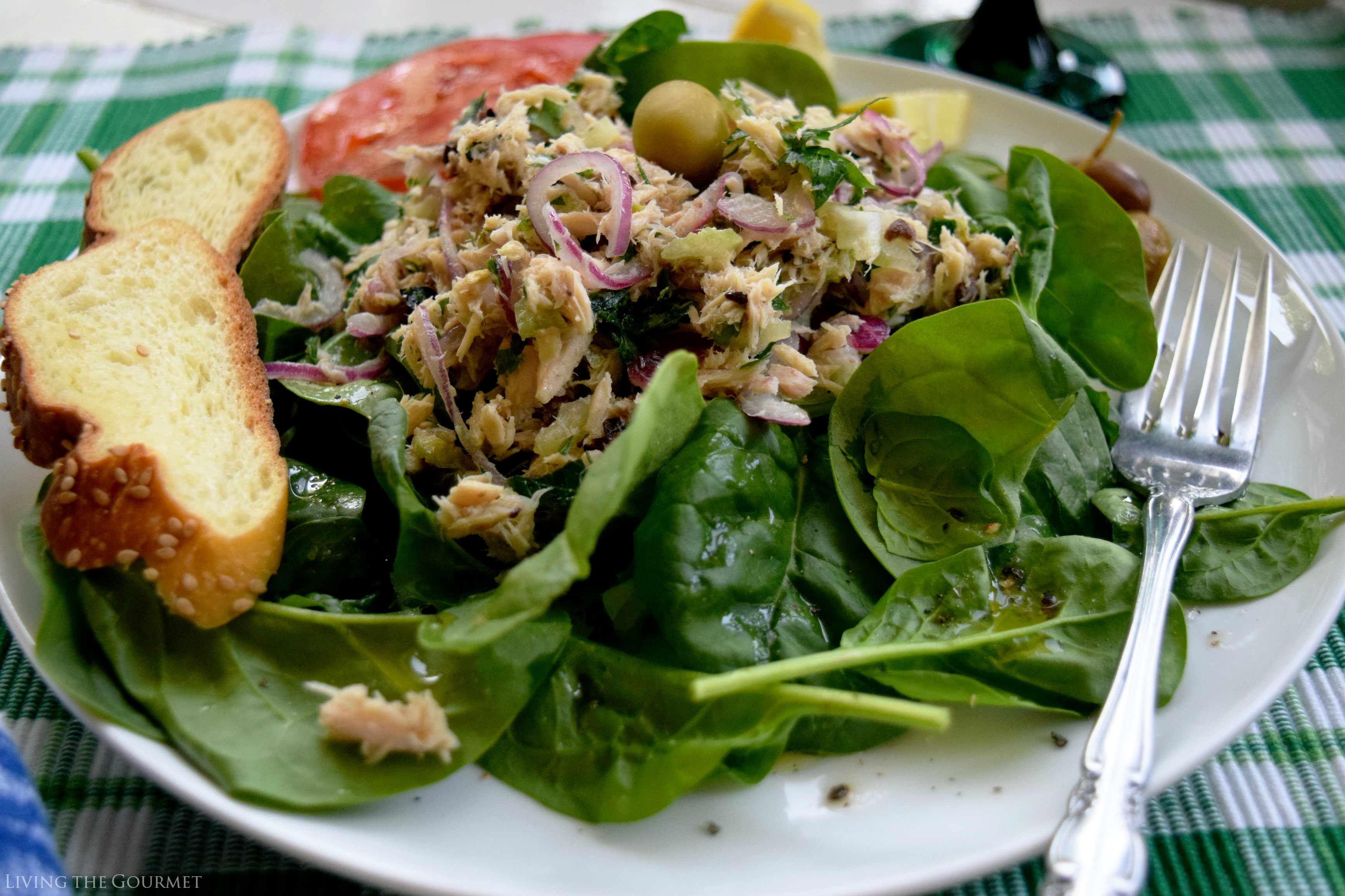 Living the Gourmet: Mediterranean Style Tuna Salad.