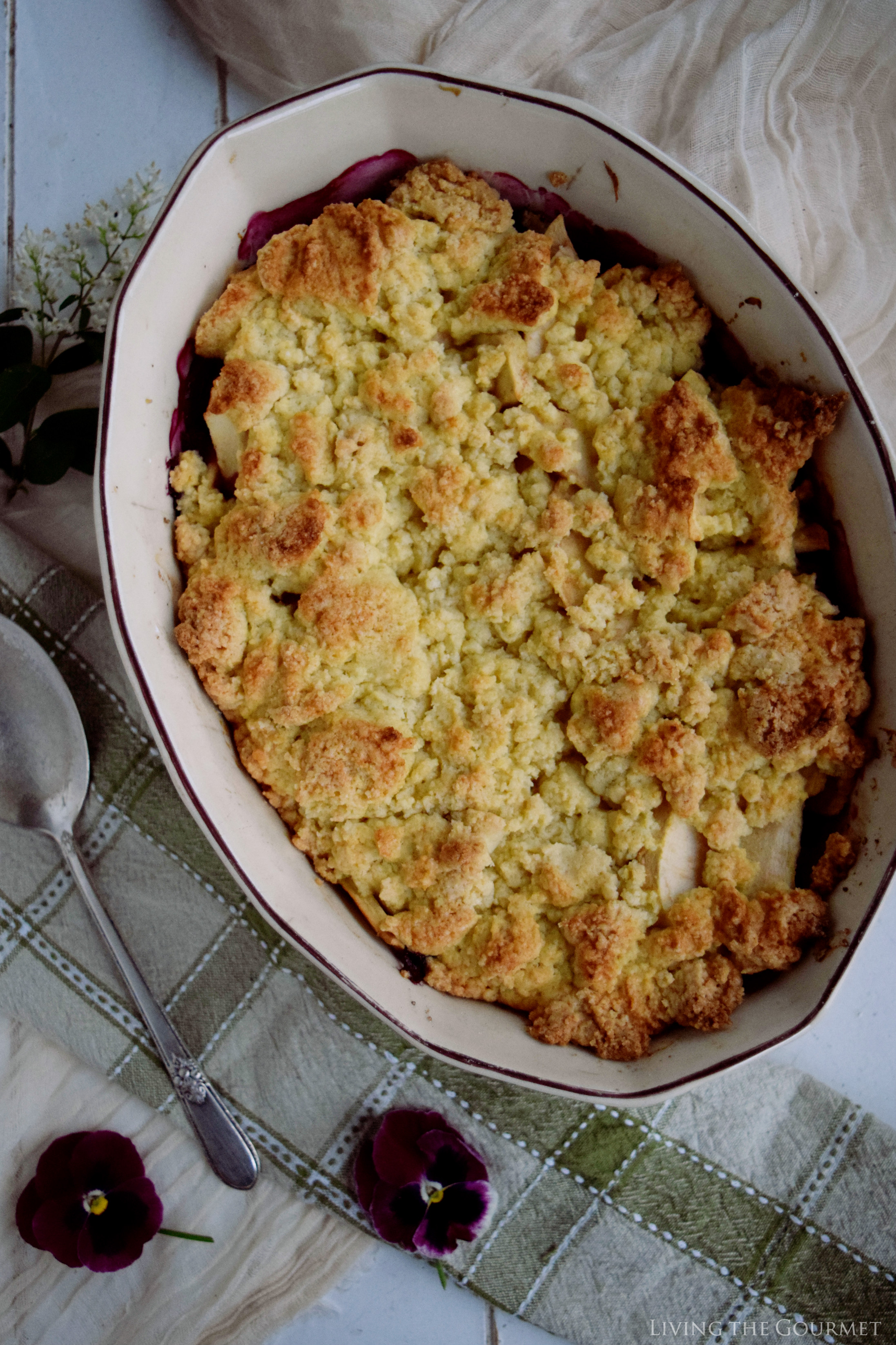 Apple Blueberry Crumble - Savor the sweetness of summer with this easy recipe bursting with blueberries mixed with apple slices then topped with a buttery crumble.