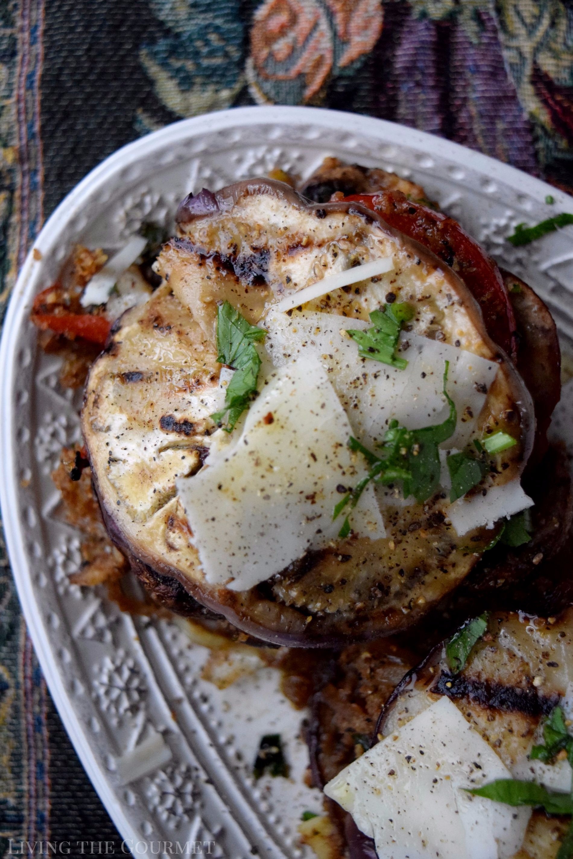 Living the Gourmet: The flavors of the Old World Mediterranean get a modern twist with these elegant Eggplant Stacks!