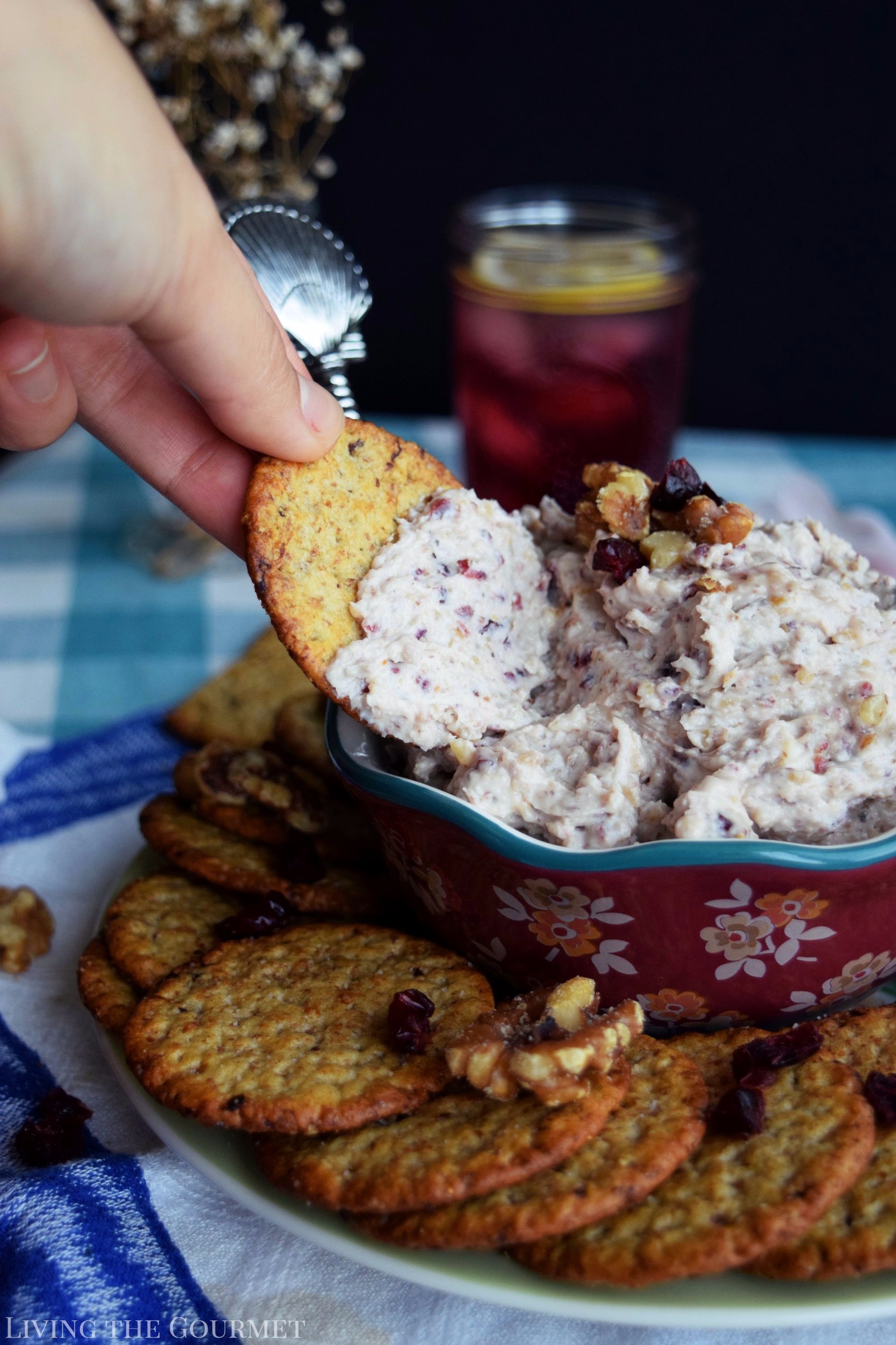 Living the Gourmet: This Cranberry, Walnut and Honey Spread is a perfect send off to summer. It is a light, delicious spread that evokes the flavors of the Fall season. #BetterWithBreton #ad