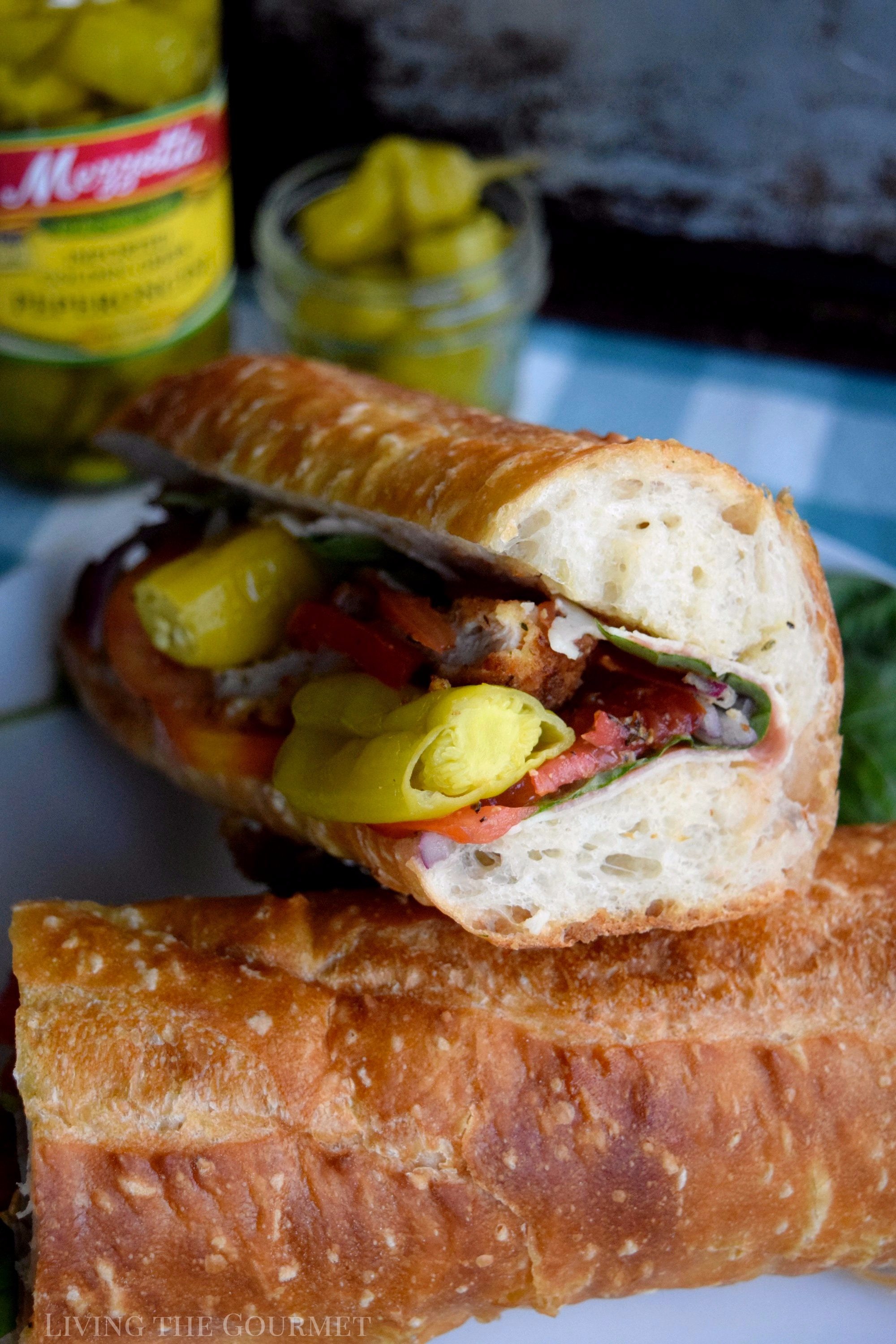 Living the Gourmet: Italian Peperoncini Sub Sandwiches are a delicious way to enjoy the mildly piquant, fruity flavor of Mezzetta Peperoncini | #DontForgettaMezzetta #Mezzetta