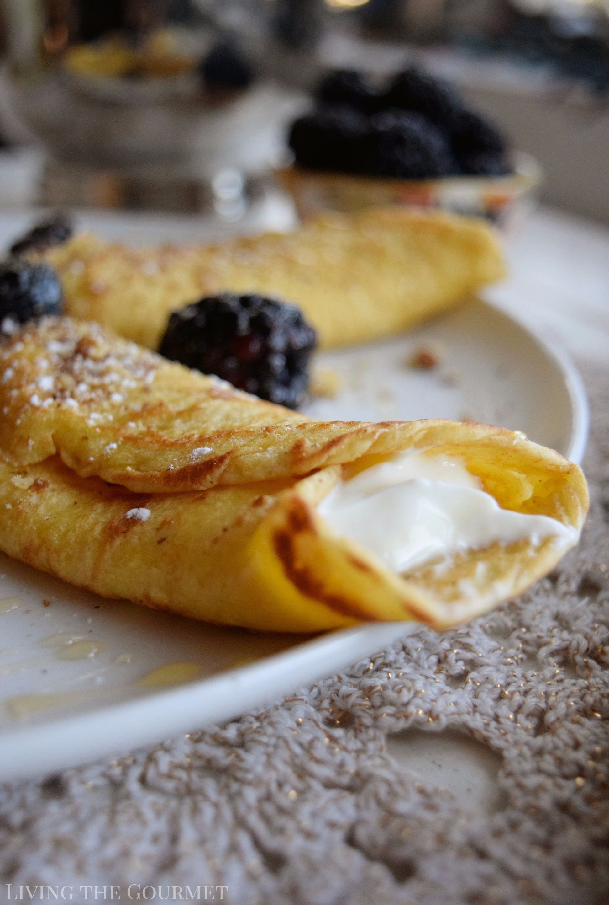 Classic Crepes with Greek Yogurt, Honey & Berries - Living The Gourmet