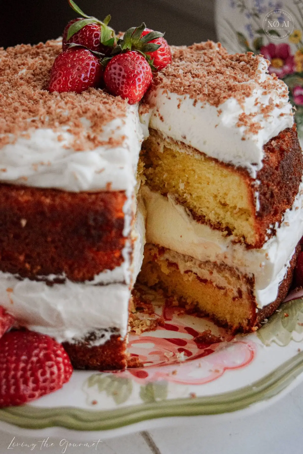 Butter Cake with Citrus Rum Syrup and White Chocolate Mascarpone Frosting