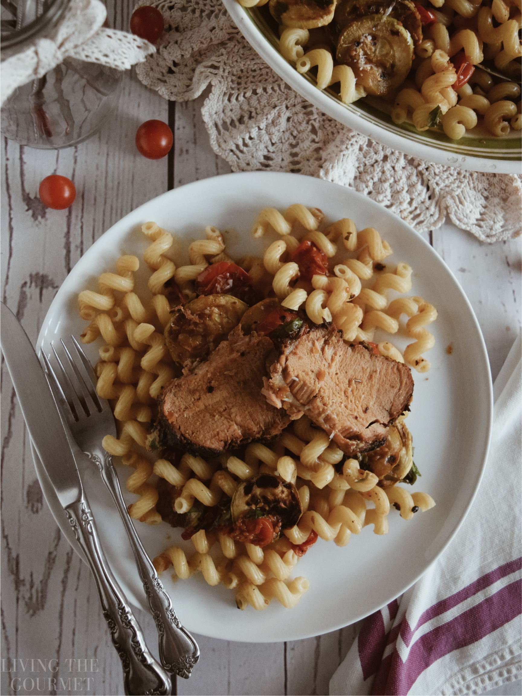 Herbed Pork Loin with Pasta - Living The Gourmet