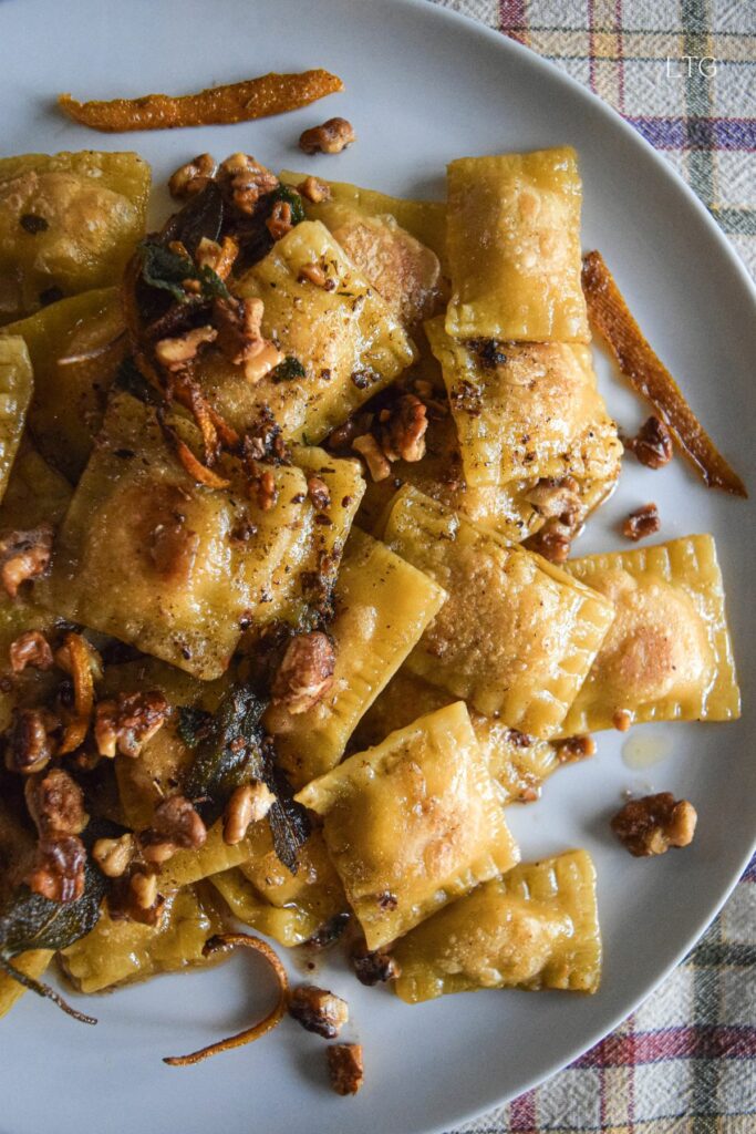 Pumpkin Ravioli with Orange & Sage Sauce