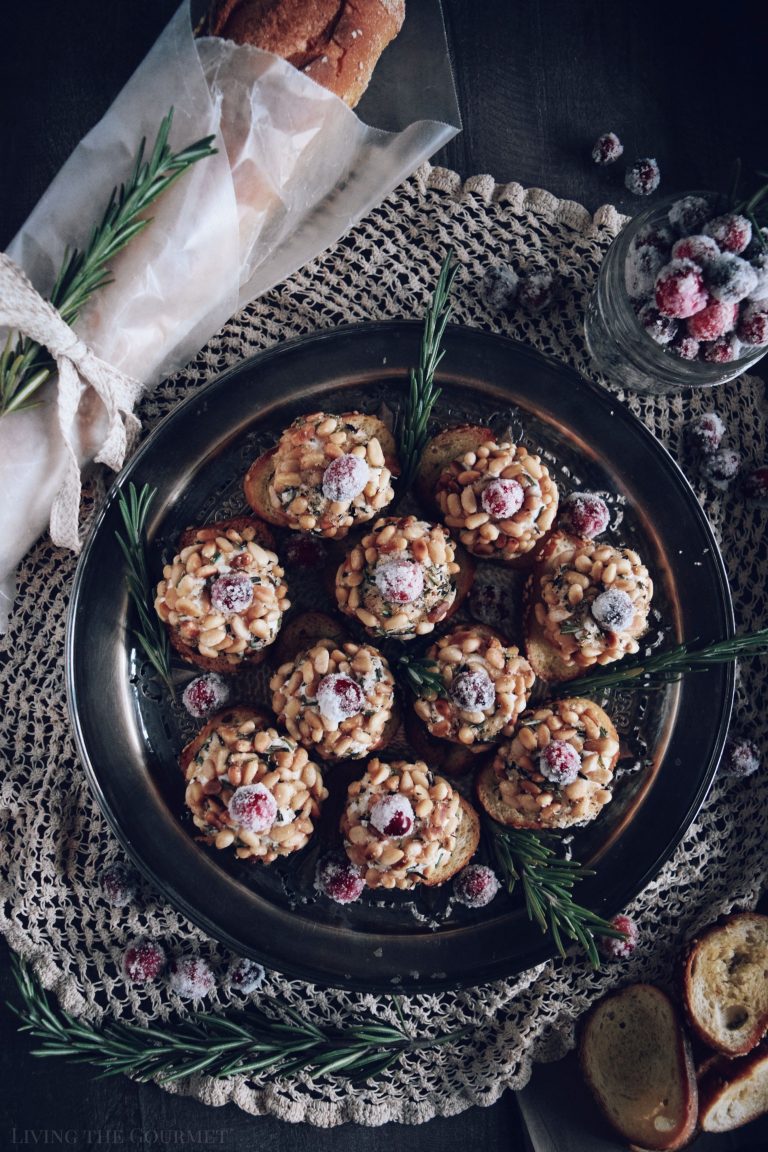 Truffle Goat Cheese & Pignoli Crostini Living The Gourmet
