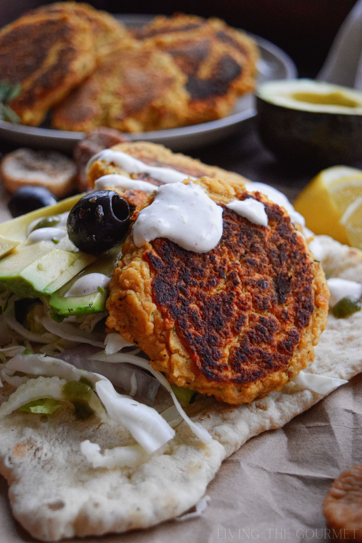 Homemade Falafel with Pita and Yogurt Tzatziki