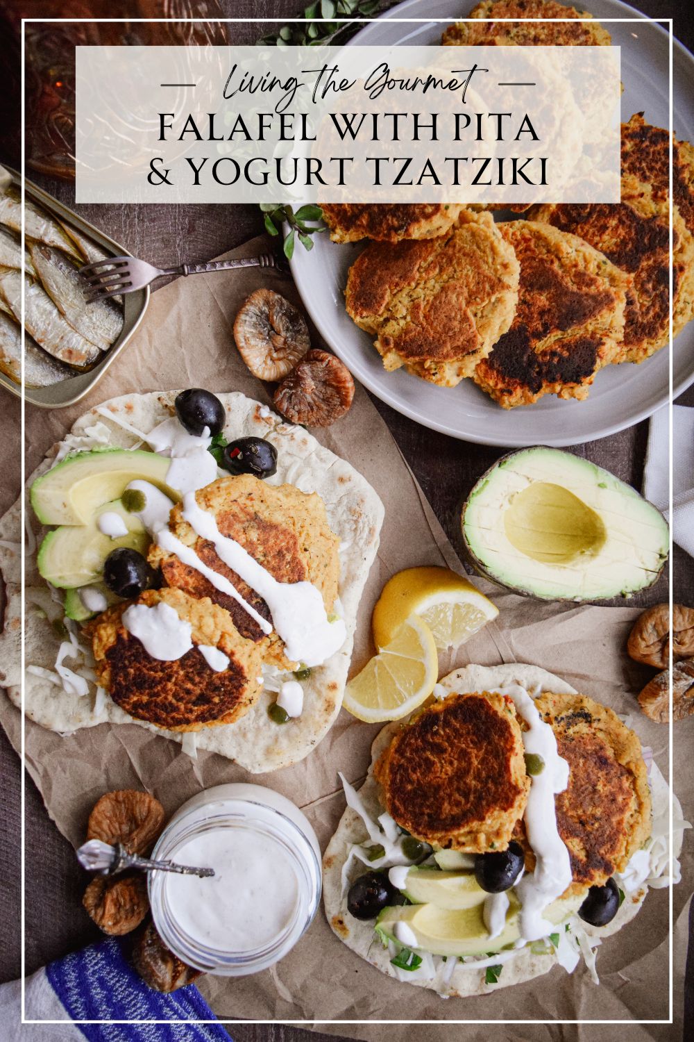 Homemade Falafel with Pita and Yogurt Tzatziki