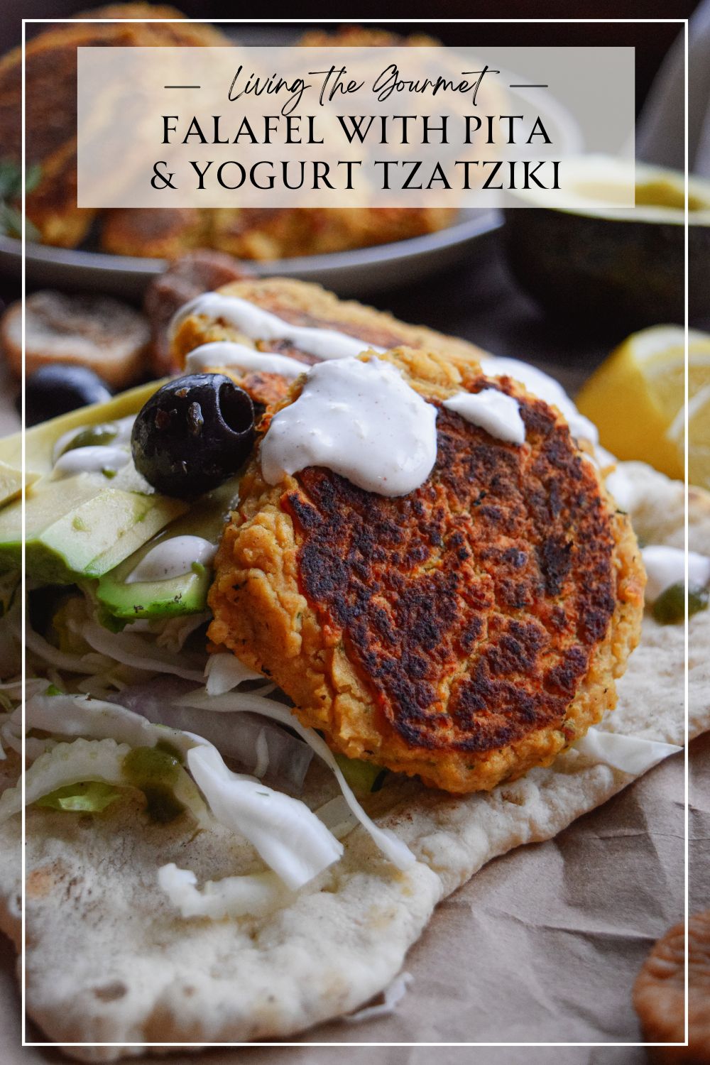 Homemade Falafel with Pita and Yogurt Tzatziki