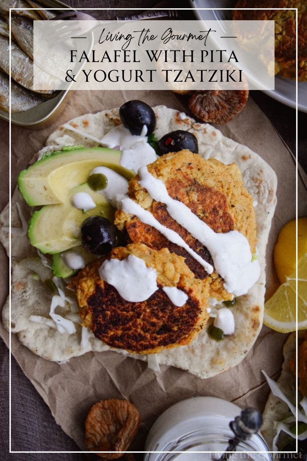 Homemade Falafel with Pita and Yogurt Tzatziki