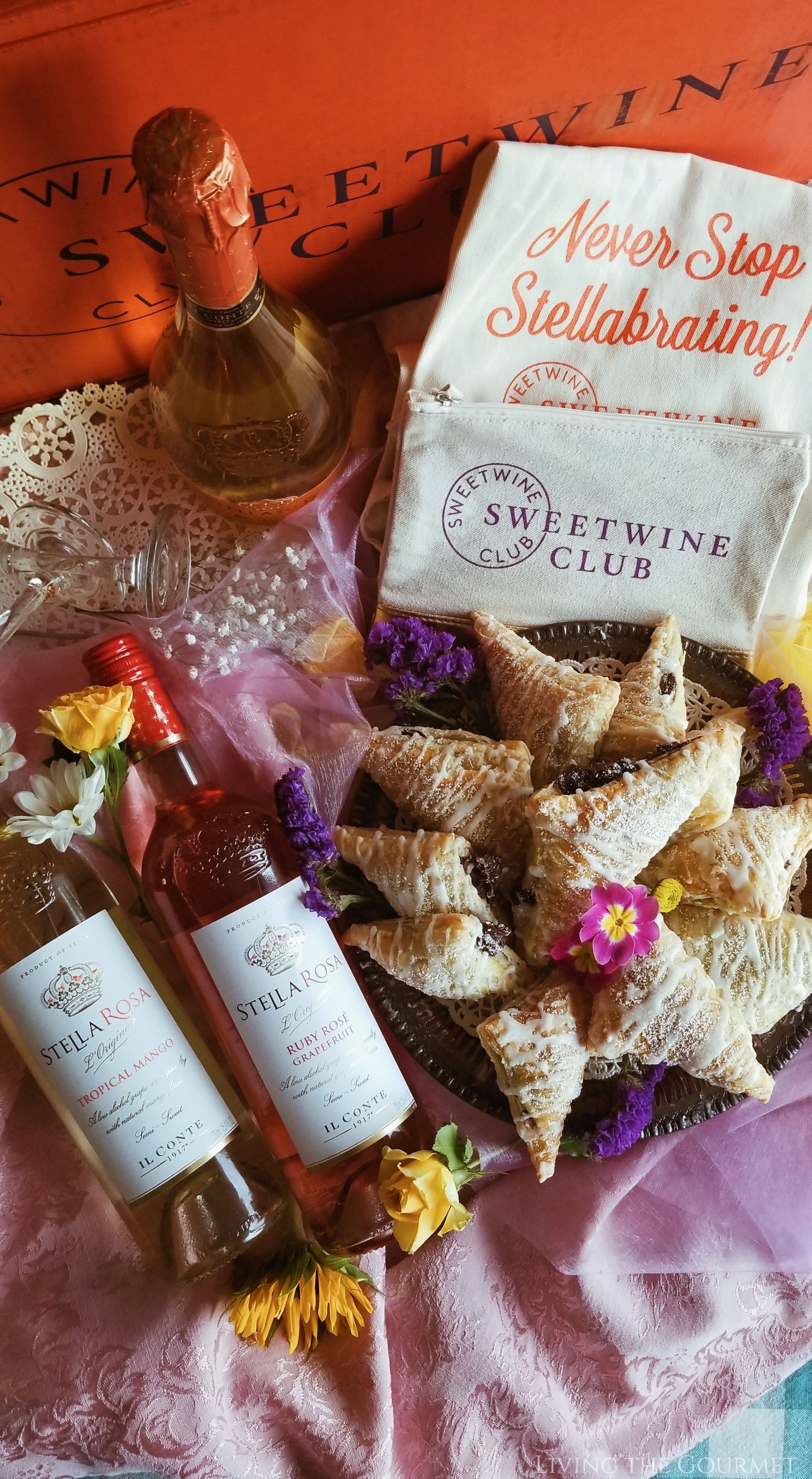 chocolate hazelnut pastries and sweet rosé