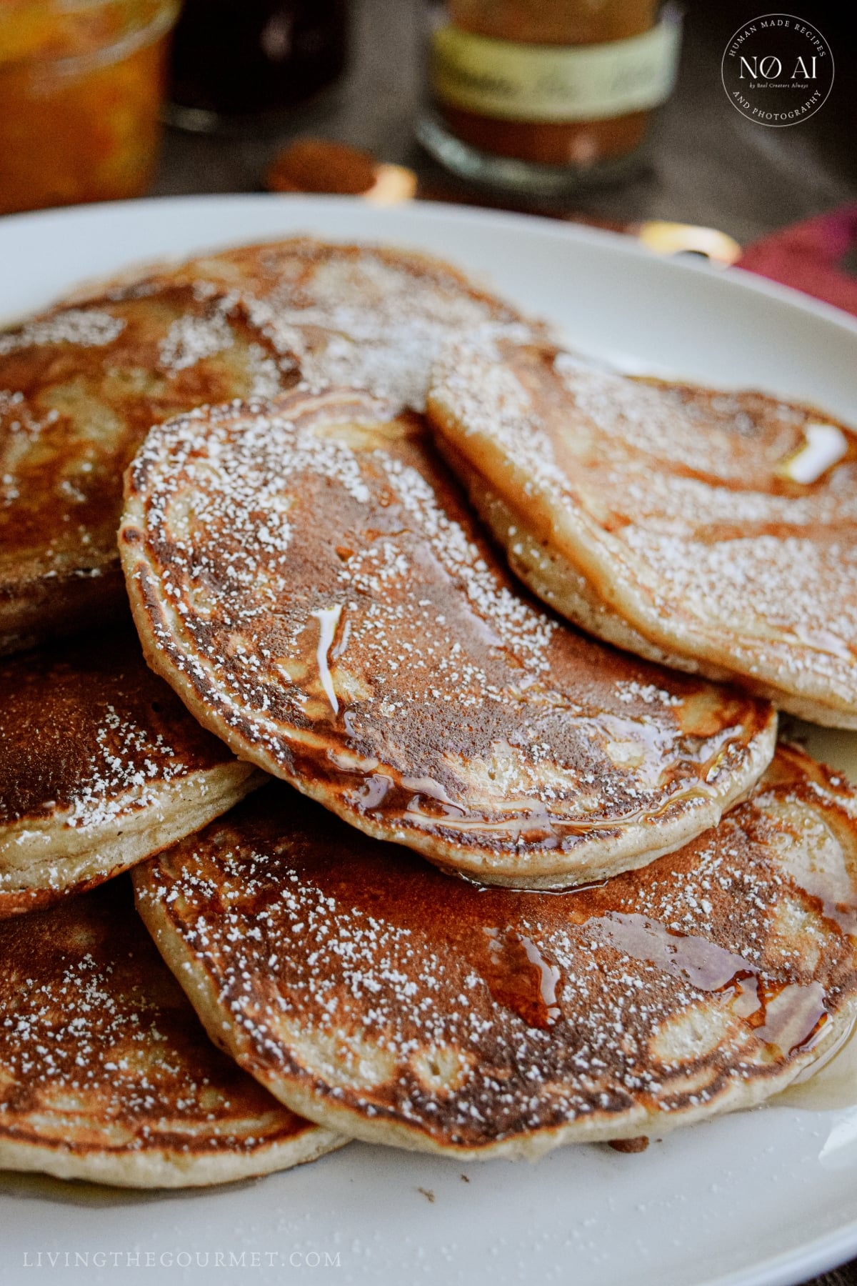 Pancakes with warm syrup